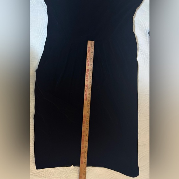 Velvet Black Long Sleeve Dress Vintage Whimsigoth Size 12 - Picture 6 of 9